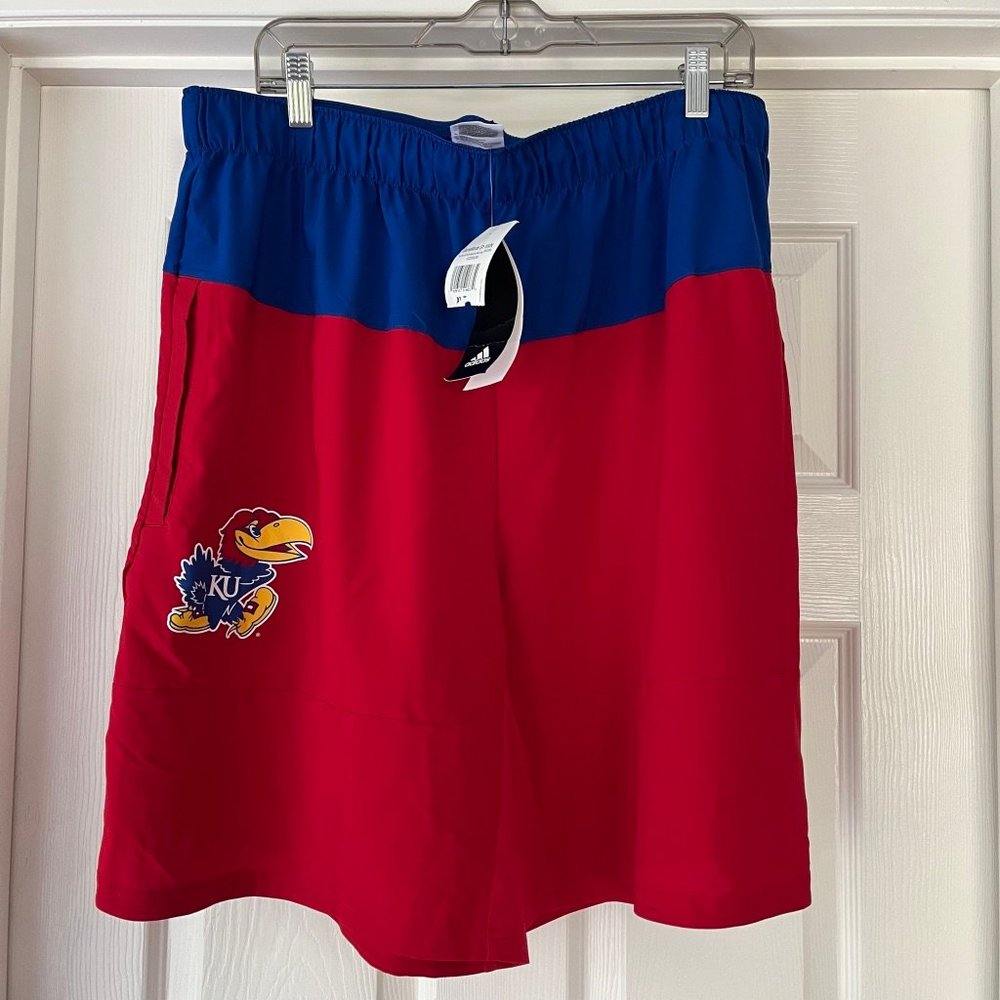 NWT KU Adidas basketball shorts, XLT